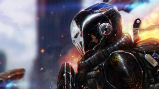 Futuristic man rocket city cyberpunk - cyberpunk art free wallpaper