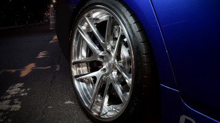 Blue car night starry sky 2 - rim free wallpaper