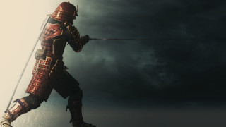 Armor sword man dark clouds - cloud behind free wallpaper
