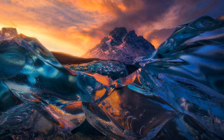 Mountain range sunset ice formation - amir zand free wallpaper