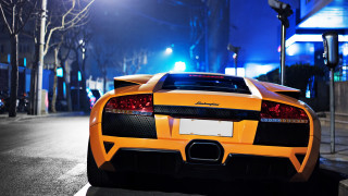 Yellow sports car night blue - a yellow sports car free wallpaper