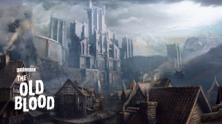 City buildings sky clouds painting - cedric peyravernay free wallpaper
