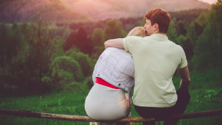 Romantic couple sunset forest hills - romantic free wallpaper