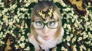 Girl glasses butterflies christmas magic - elinor proby adams free wallpaper for desktop
