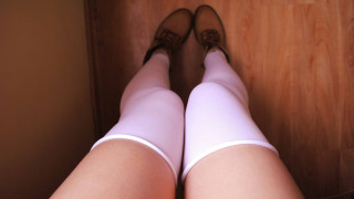 Woman white shorts brown shoes - fanny mcian free wallpaper