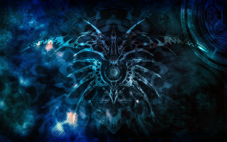 Bird crown gothic blue magic - amano free wallpaper for desktop