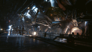 Futuristic city machinery people night - a futuristic city free wallpaper