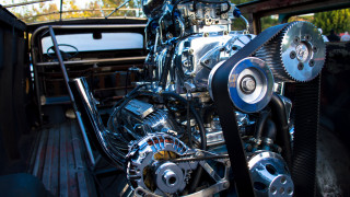 Truck engine gear belt chrome - ed roth free wallpaper