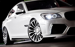 White car bright headlight man - rim free wallpaper