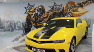 Yellow car mural bumble armor - a yellow car free wallpaper