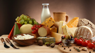 Cheeses meats table milk foods - a knife free wallpaper for desktop