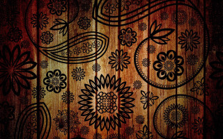 Wooden flower leaf pattern folk - a pattern of flowers free wallpaper