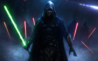 Man suit lightsabers glowing sword - edward george handel lucas free wallpaper