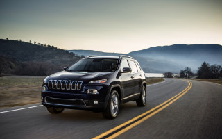 Black jeep mountain lake sunset - a black jeep free wallpaper