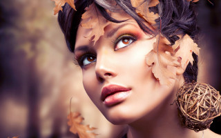 Gothic leafed woman birdnest fashion - her ear free wallpaper for desktop