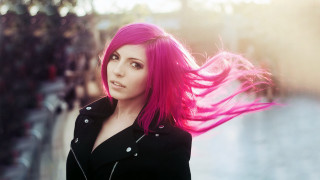 Pink haired woman black jacket - caroline chariotdayez free wallpaper