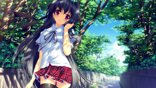 Girl forest path anime gothic - a path free wallpaper