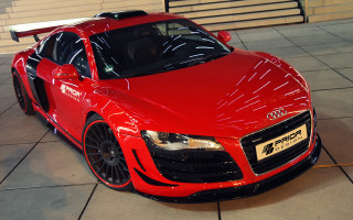 Red sports car garage matte - plasticien free wallpaper