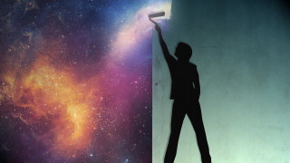 Space man galaxy painting roller - cyril rolando free wallpaper