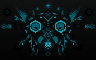 Black blue abstract hexagons stars - abstract background free wallpaper