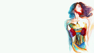 Woman colorful dress standing back - anatomical free wallpaper