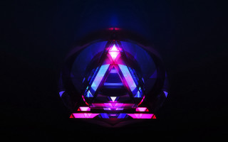 Colorful triangle dark light glowing - android jones free wallpaper