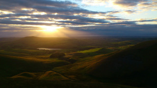 Sunset valley lake crest crepuscular - crepuscular ray free wallpaper