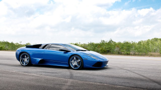 Blue sports car forest cloudy - a forest of trees and bushes free wallpaper