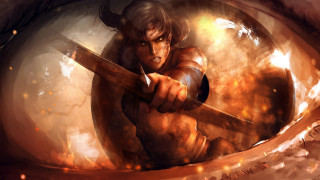 Fire sword demon fantasy legend - concept art free wallpaper