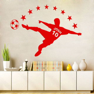 Soccer player kicking ball stars - a bookcase free wallpaper