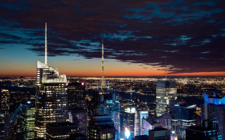 City skyline night lights clouds 4 - tall building free wallpaper for desktop
