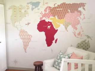 Room wall map chair front - a childs free wallpaper