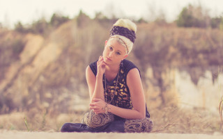Woman sitting serious face nature - elinor proby adams free wallpaper