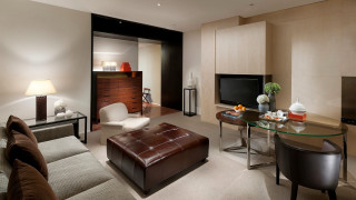 Living room couch chair fireplace 3 - a living room free wallpaper for desktop