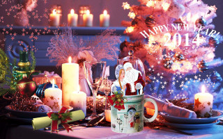 Christmas kimono lantern snowfireworks starry - the table top free wallpaper