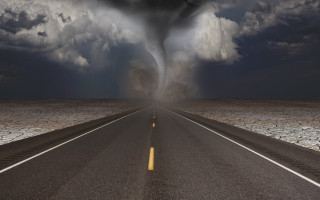 Tornado cloud highway stormy sunset - stormy weather free wallpaper