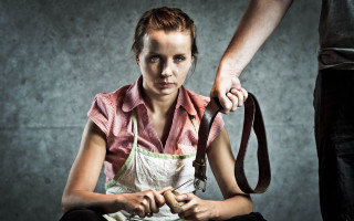 Feminist art woman holding knife - her hand and a knife free wallpaper
