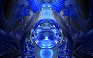 Blue abstract circular center generative - c4d free wallpaper