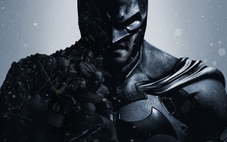Batman snowy night aurora astronaut - hand free wallpaper