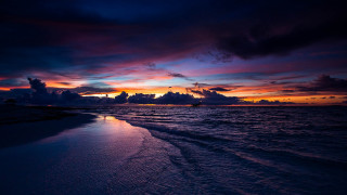 Sunset beach boat clouds mystical 2 - mystical free wallpaper