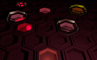 Hexagons red light abstract 3d - geometric abstract art free wallpaper