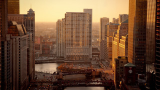 City bridge river sunset tokyo - tall building free wallpaper