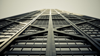 Tall building sky clouds plane 2 - constructivism free wallpaper