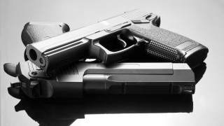 Gun rest blackwhite vector precisionism - vector free wallpaper