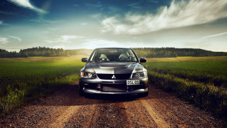 Car field nature mountains sky - a blue sky in the background free wallpaper for desktop