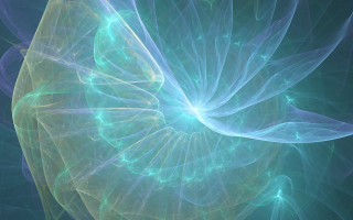 Blue green flower fractals hologram - a hologram free wallpaper for desktop
