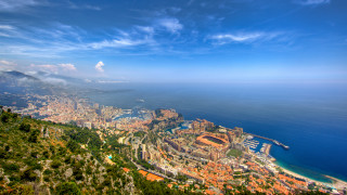 Monaco ocean city view tiltshift - a sunny day free wallpaper