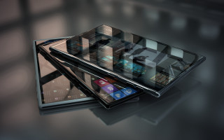 Cell phones overlapping table blurry - a blurry background of them free wallpaper