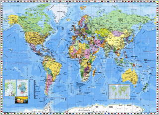 World map countries major cities 14 - international typographic style free wallpaper