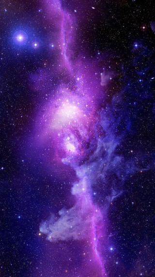 Purple blue space stars lightning - a detailed matte painting free wallpaper